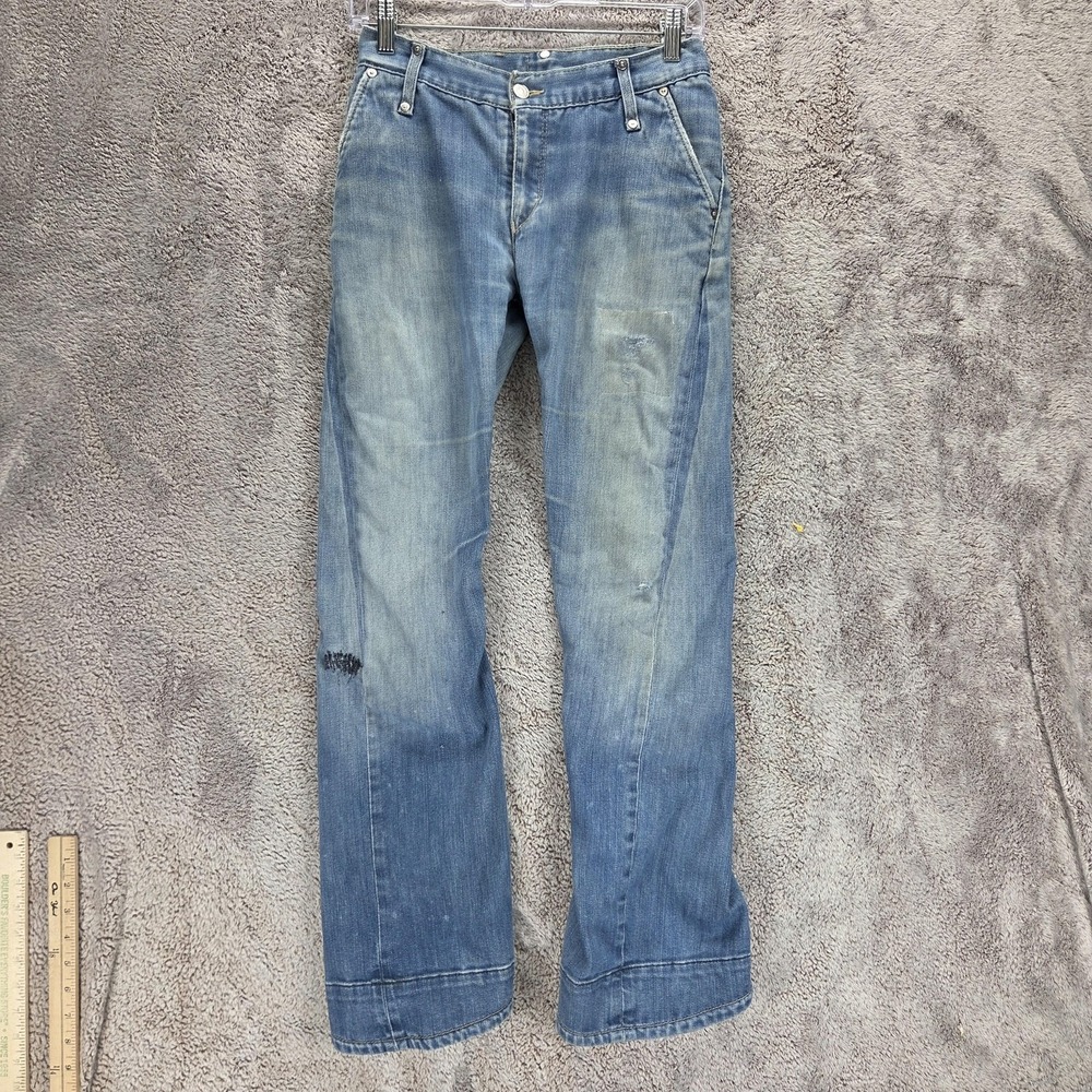 Vintage Levis Engineered Jeans Womens Blue Twisted Denim Zip Fly Fits 26x30